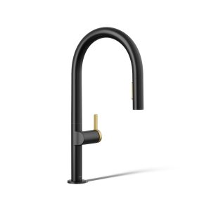 Components Pull-down kitchen sink faucet with two-function sprayhead - K-28268-BMB