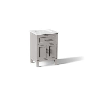 Quo 24" bathroom vanity cabinet with sink and quartz top - K-28379-ASB-1WT