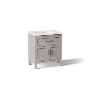 Quo 30" bathroom vanity cabinet with sink and quartz top - K-28380-ASB-1WT