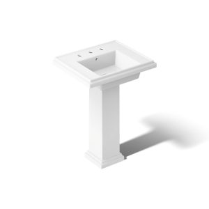 Tresham 24" square pedestal bathroom sink - K-2844-8-0