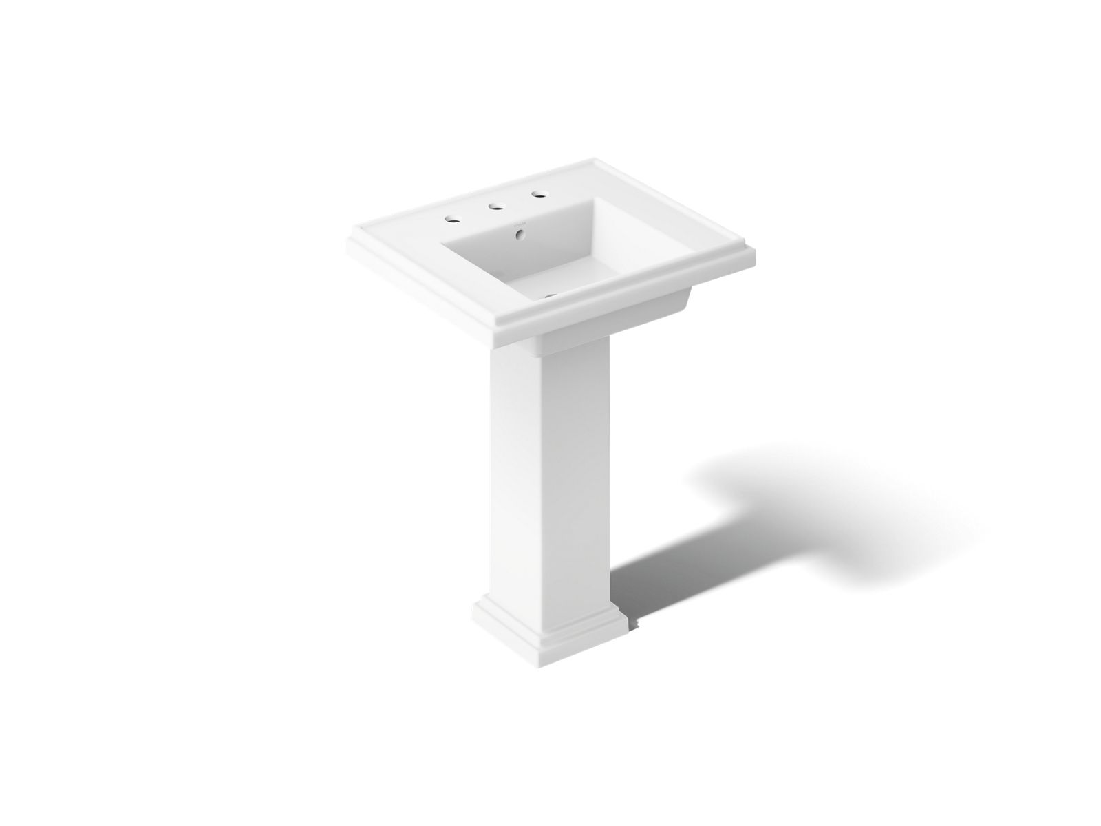Tresham 24" square pedestal bathroom sink - K-2844-8-0