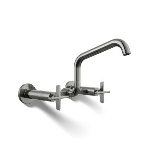 Billet Two-hole wall-mount bridge kitchen sink faucet - K-28666-3-TT