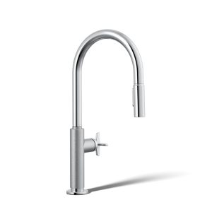 Billet Touchless pull-down kitchen sink faucet with two-function sprayhead - K-28670-3RT2-CP