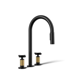 Billet Pull-down kitchen sink faucet with two-function sprayhead - K-28671-3-BMB