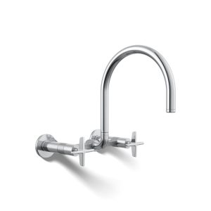 Billet Two-hole wall-mount bridge kitchen sink faucet - K-28672-3-CP