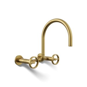 Billet Two-hole wall-mount bridge kitchen sink faucet - K-28672-9-2MB