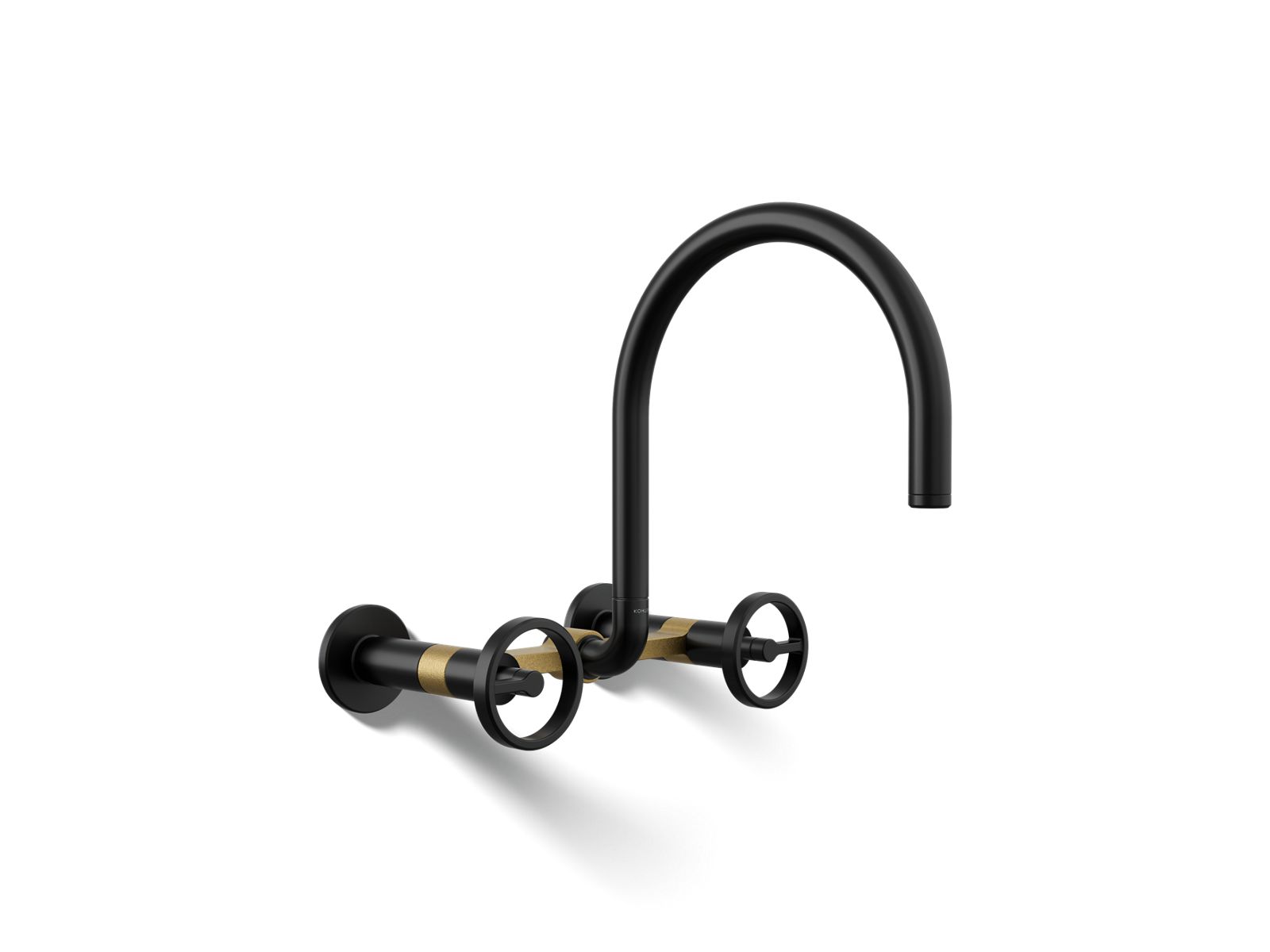 Billet Two-hole wall-mount bridge kitchen sink faucet - K-28672-9-BMB