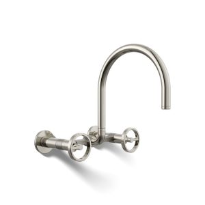 Billet Two-hole wall-mount bridge kitchen sink faucet - K-28672-9-SN