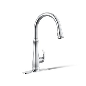 Bellera Touchless pull-down kitchen sink faucet with three-function sprayhead - K-29108-CP