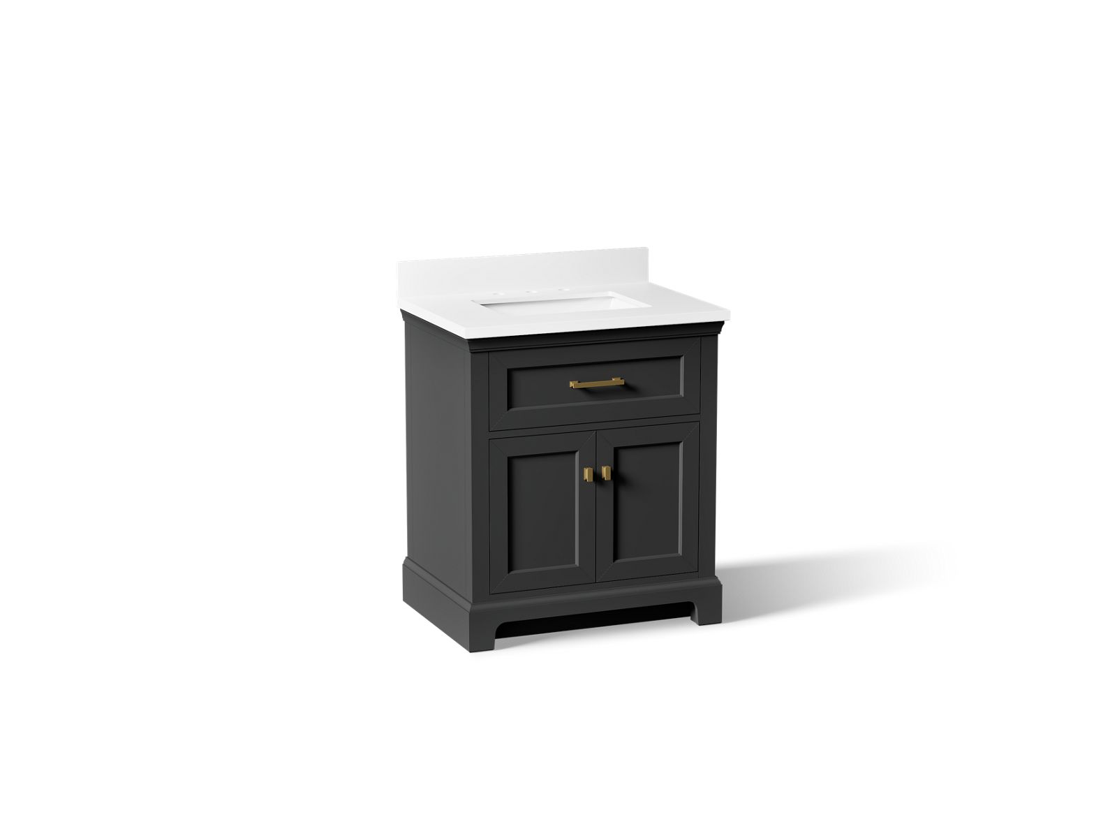 Charlemont 30" bathroom vanity cabinet with sink and quartz top - K-29260-BD1-DWG