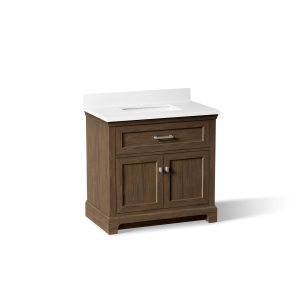 Charlemont 36" bathroom vanity cabinet with sink and quartz top - K-29261-BD1-DAK