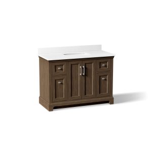 Charlemont 48" bathroom vanity cabinet with sink and quartz top - K-29262-BD1-DAK