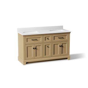 Charlemont 60" bathroom vanity cabinet with sinks and quartz top - K-29263-BD1-WEK