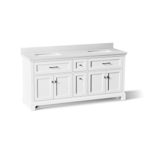 Charlemont 72" bathroom vanity cabinet with sinks and quartz top - K-29264-BD1-0