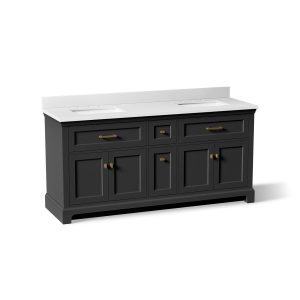 Charlemont 72" bathroom vanity cabinet with sinks and quartz top - K-29264-BD1-DWG