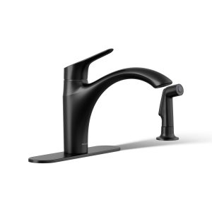 Rival Single-handle kitchen sink faucet with side sprayer - K-30471-BL