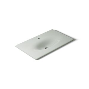 Iron/Impressions 37" Enameled cast iron vanity top with integrated oval sink - K-3051-1-FF