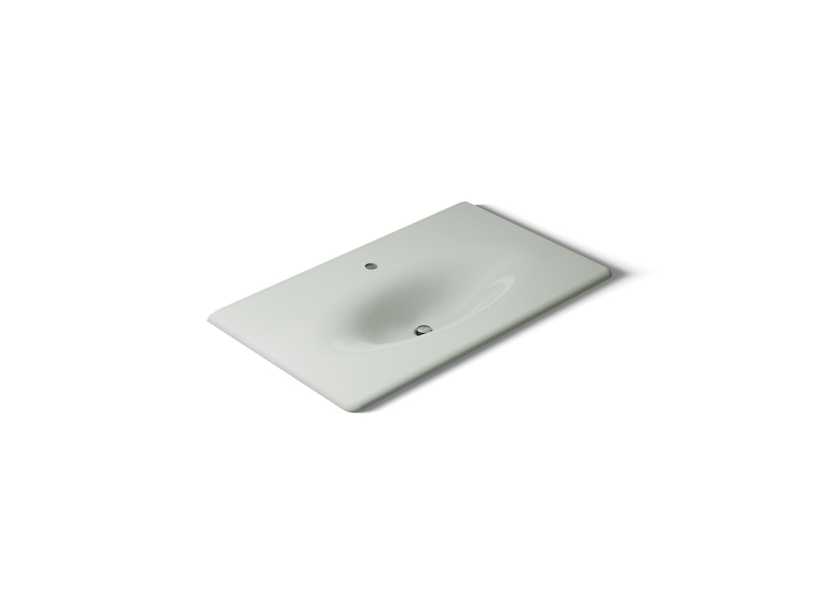 Iron/Impressions 37" Enameled cast iron vanity top with integrated oval sink - K-3051-1-FF