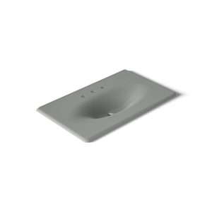 Iron/Impressions 37" Enameled cast iron vanity top with integrated oval sink - K-3051-8-FT