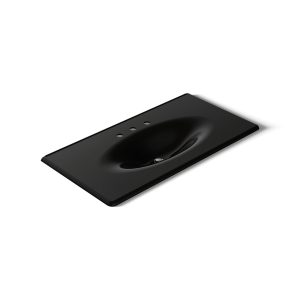 Iron/Impressions 43" Enameled cast iron vanity top with integrated oval sink - K-3052-8-7