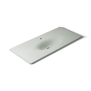 Iron/Impressions 49" Enameled cast iron vanity top with integrated oval sink - K-3053-1-FF