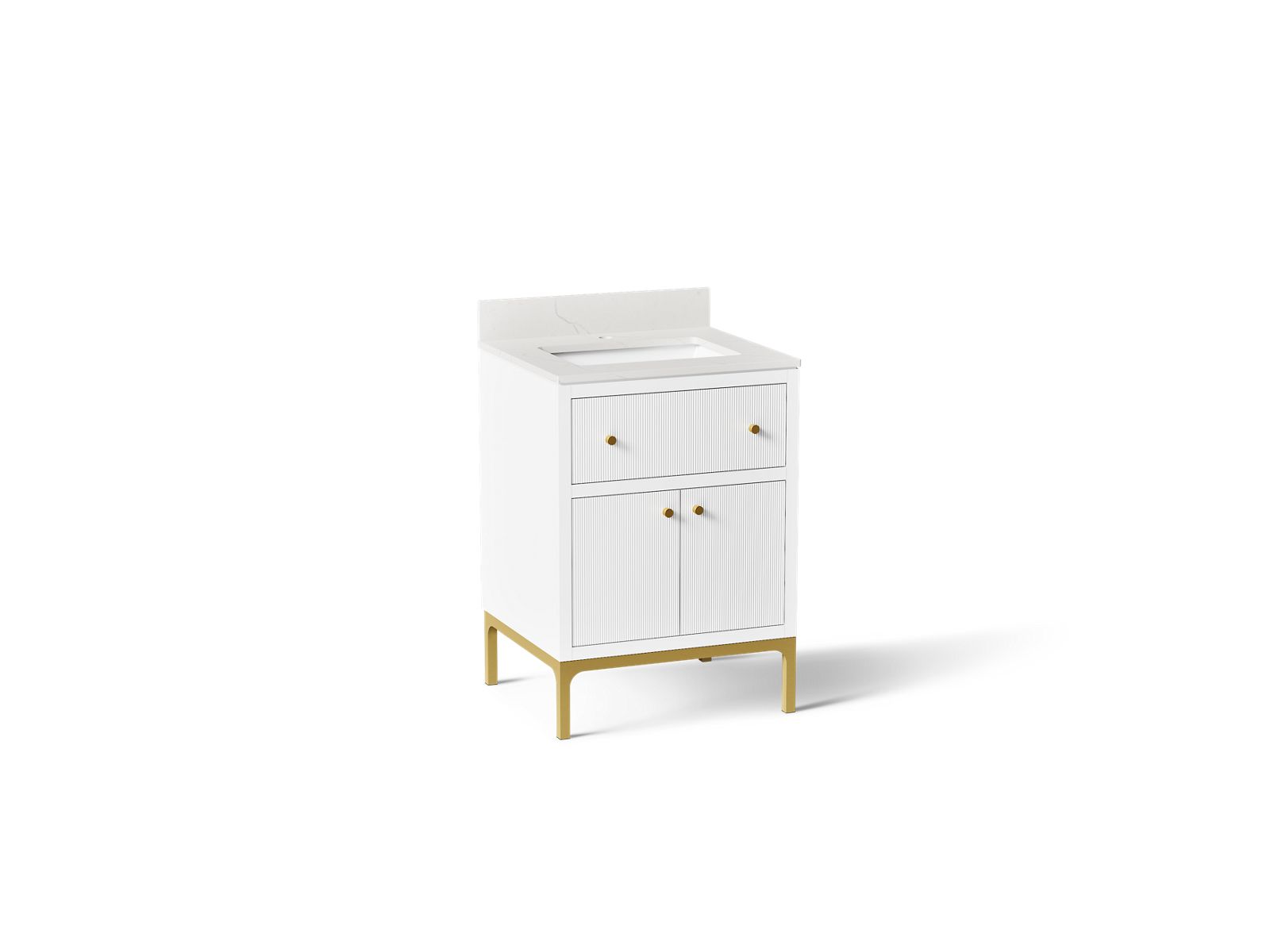 Calpa 24" bathroom vanity cabinet with sink and quartz top - K-33000-0