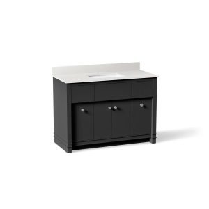 Alouette 48" bathroom vanity cabinet with sink and quartz top - K-33268-DWG