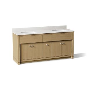Alouette 72" bathroom vanity cabinet with sinks and quartz top - K-33294-WEK
