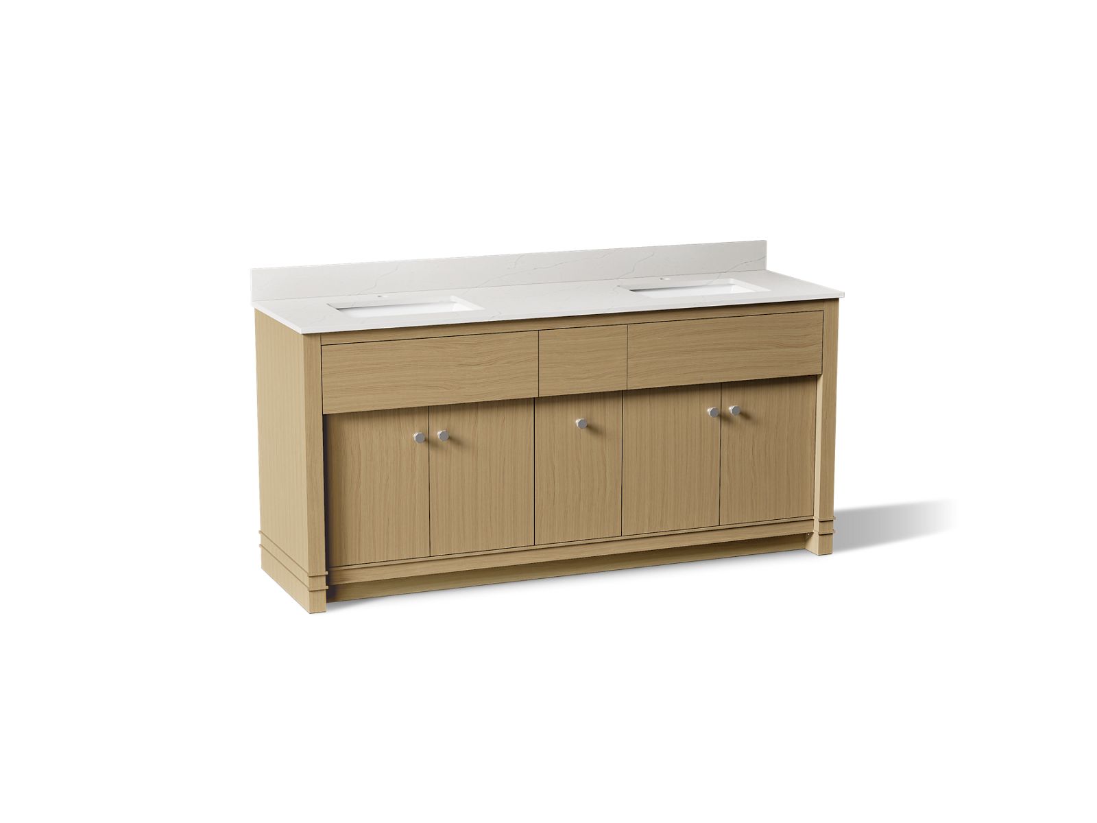 Alouette 72" bathroom vanity cabinet with sinks and quartz top - K-33294-WEK