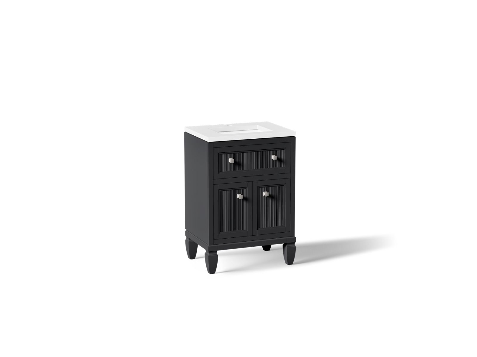 Hearthaven 24" bathroom vanity cabinet with sink and quartz top - K-33535-ASB-1WX