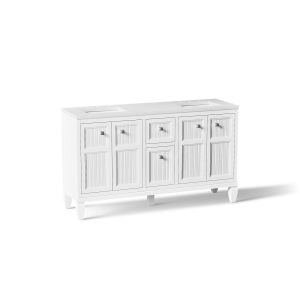 Hearthaven 60" bathroom vanity cabinet with sinks and quartz top - K-33539-ASB-0