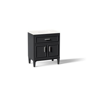 Southerk 30" bathroom vanity cabinet with sink and quartz top - K-33544-ASB-1WX