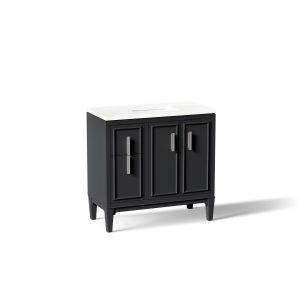 Southerk 36" bathroom vanity cabinet with sink and quartz top - K-33545-ASB-1WX