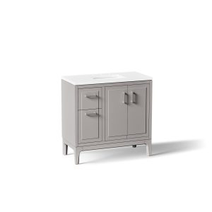 Seer 36" bathroom vanity cabinet with sink and quartz top - K-33553-ASB-1WT