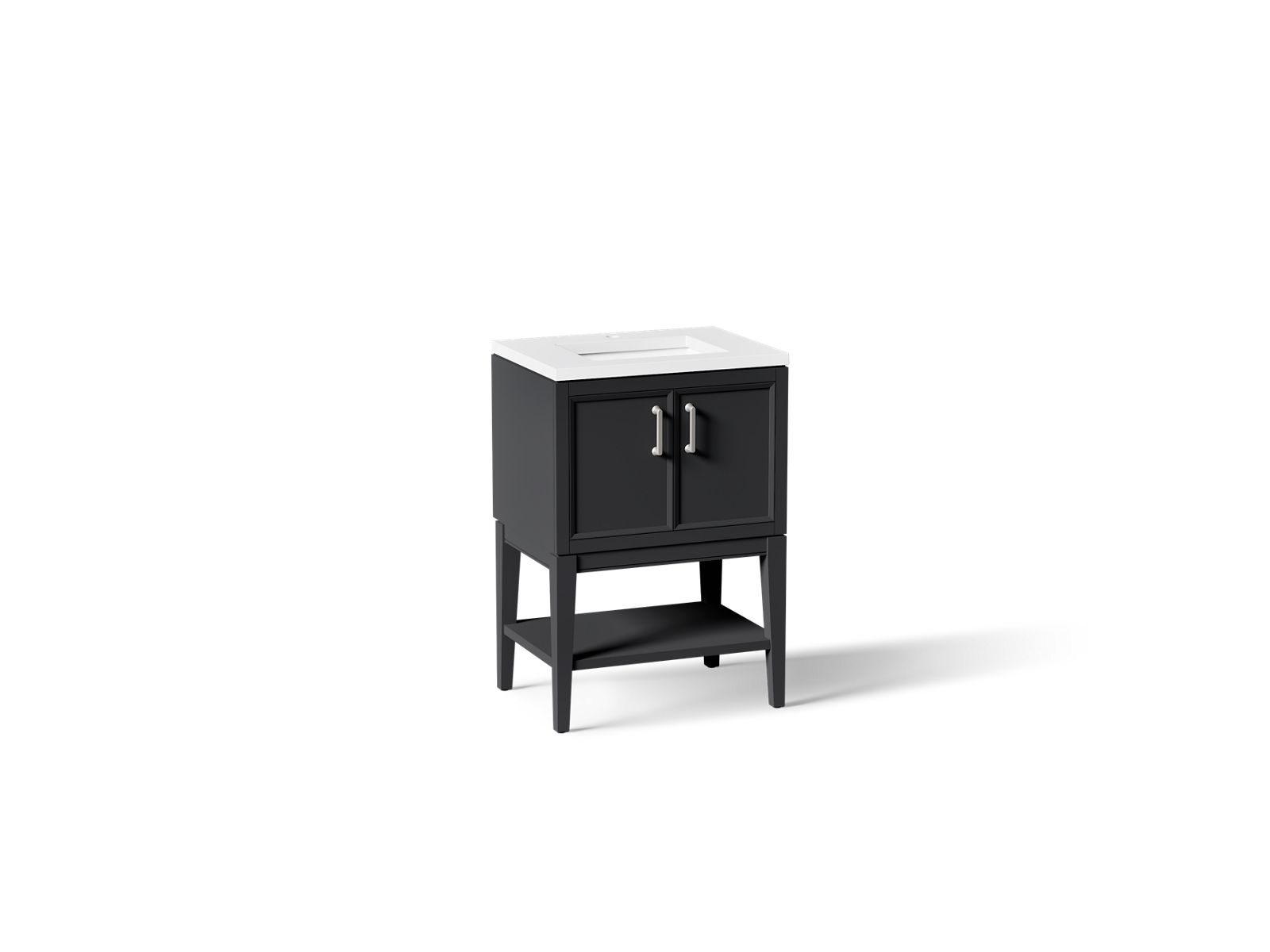 Winnow 24" bathroom vanity cabinet with sink and quartz top - K-33577-ASB-1WX