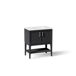 Winnow 30" bathroom vanity cabinet with sink and quartz top - K-33578-ASB-1WX
