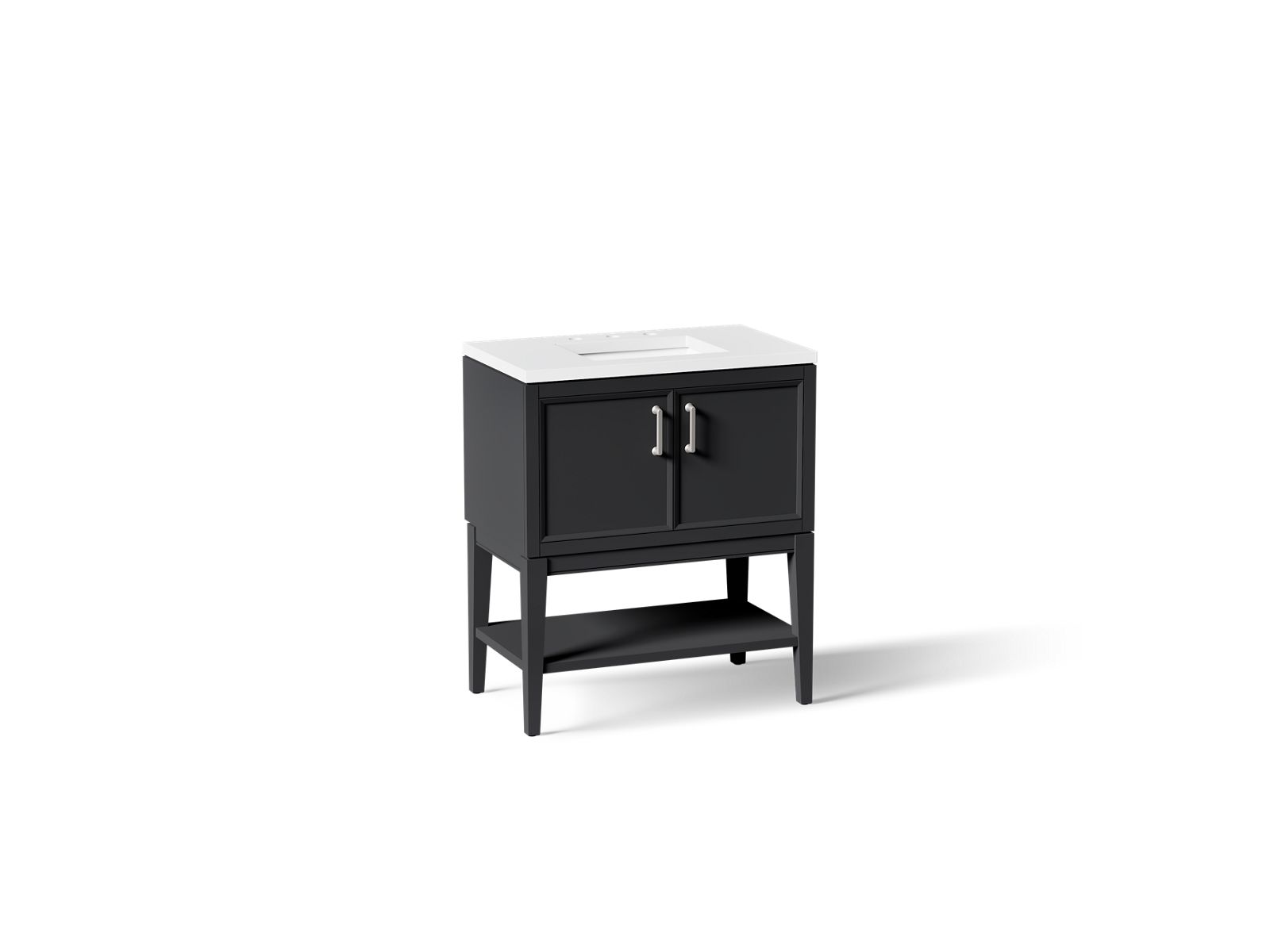 Winnow 30" bathroom vanity cabinet with sink and quartz top - K-33578-ASB-1WX