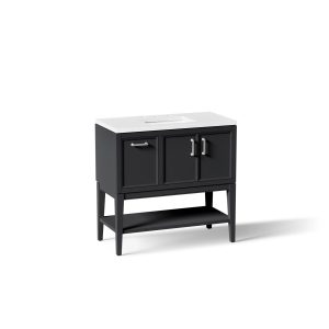 Winnow 36" bathroom vanity cabinet with sink and quartz top - K-33579-ASB-1WX