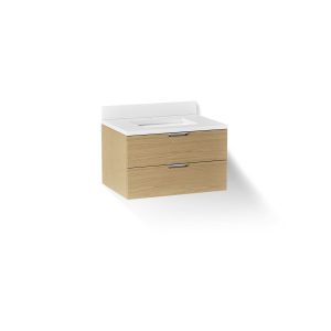 Maxstow 30" wall-hung bathroom vanity cabinet with sink and quartz top - K-34654-WEK