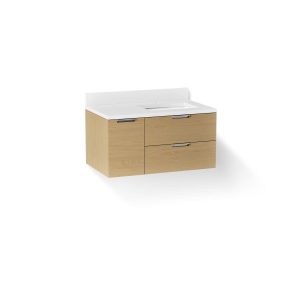 Maxstow 36" wall-hung bathroom vanity cabinet with sink and quartz top - K-34655-WEK