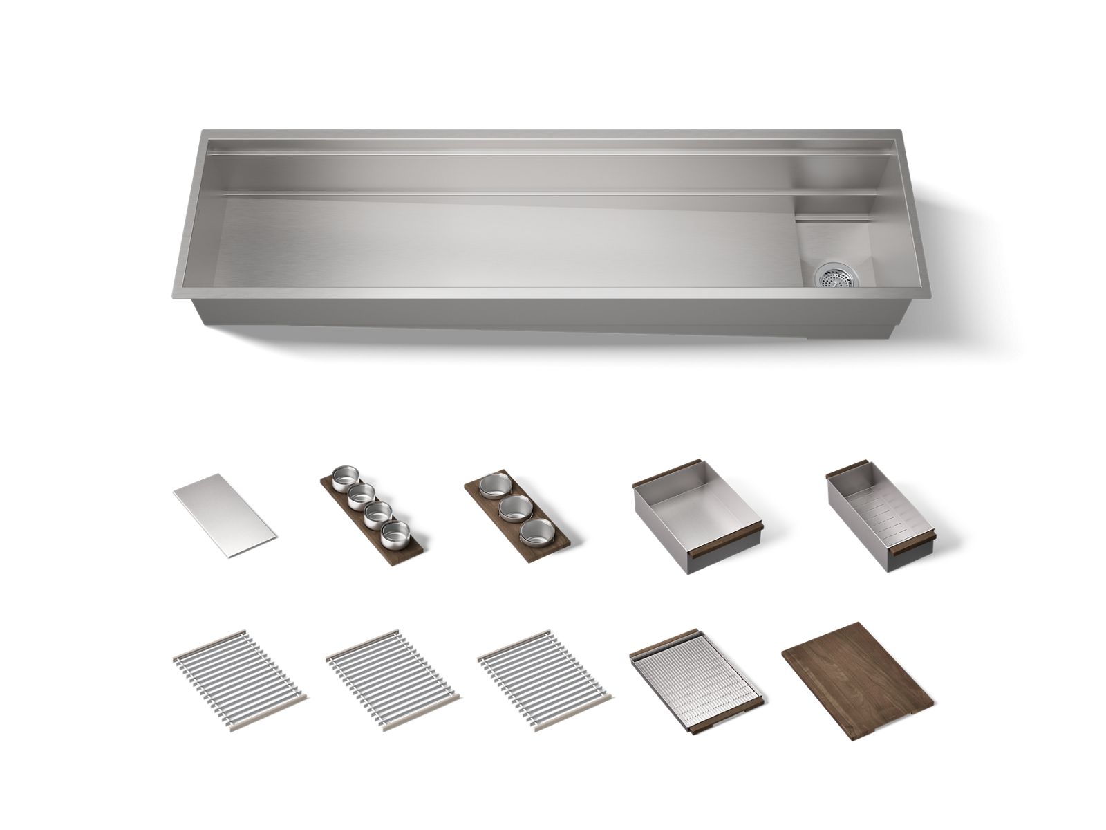 Synthos 69-3/4" undermount single-bowl workstation kitchen sink - K-37905-WAL-NA