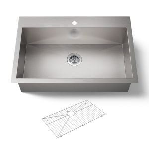 Vault 33" top-/undermount single-bowl kitchen sink - K-3821-1-NA