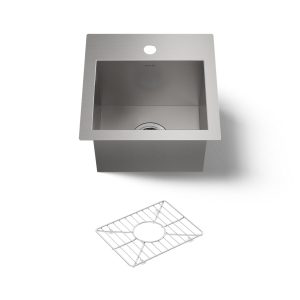 Vault 15" top-/undermount bar sink - K-3840-1-NA
