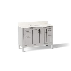Hadron 48" bathroom vanity cabinet with sink and quartz top - K-39606-ASB-AGA