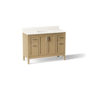 Hadron 48" bathroom vanity cabinet with sink and quartz top - K-39606-ASB-WEK