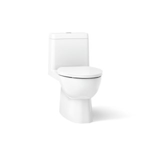 Reach One-piece compact elongated toilet with skirted trapway, dual-flush - K-3983-S-0