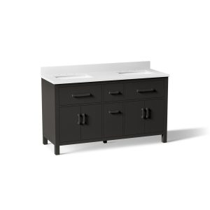 Kresla 60" bathroom vanity cabinet with sinks and quartz top - K-40641-BD1-BWK