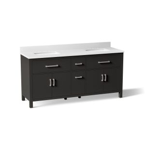 Kresla 72" bathroom vanity cabinet with sinks and quartz top - K-40642-BD1-BWK