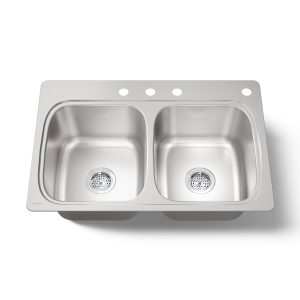 Verse 33" top-mount double-bowl kitchen sink - K-5267-4-NA