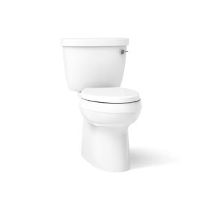 Cimarron Two-piece elongated toilet with skirted trapway, 1.28 gpf - K-5310-RA-0